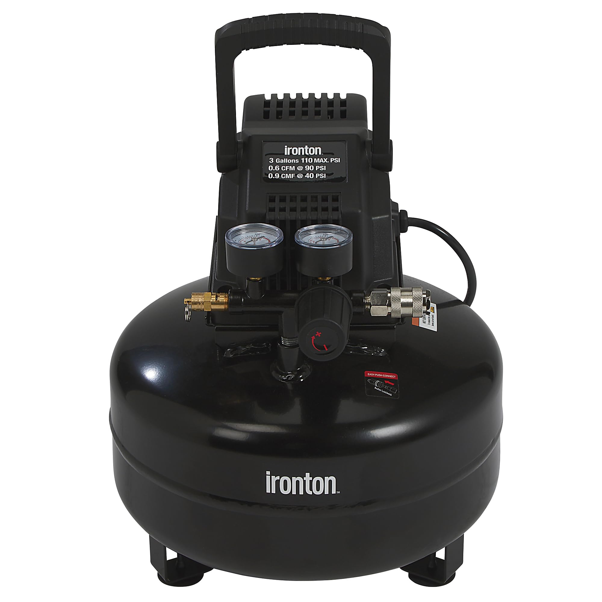 Ironton Oil Free Pancake Air Compressor, 0.3 Hp, 3 Gallons, 110 Psi